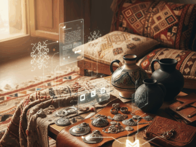 "Marketplace artisanale Maroc présentant l’artisanat marocain : tapis tissés main, poterie, bijoux amazighs et broderies, alliant tradition et digital avec Win by Win